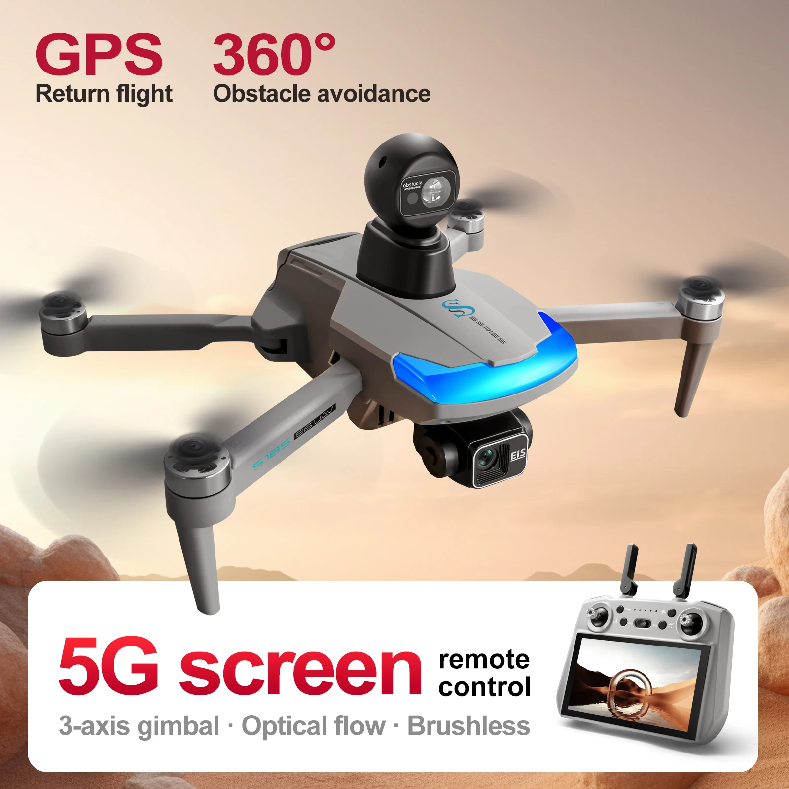 Drone Gps Mount - Drone professionnel S185 2.7K HD, double